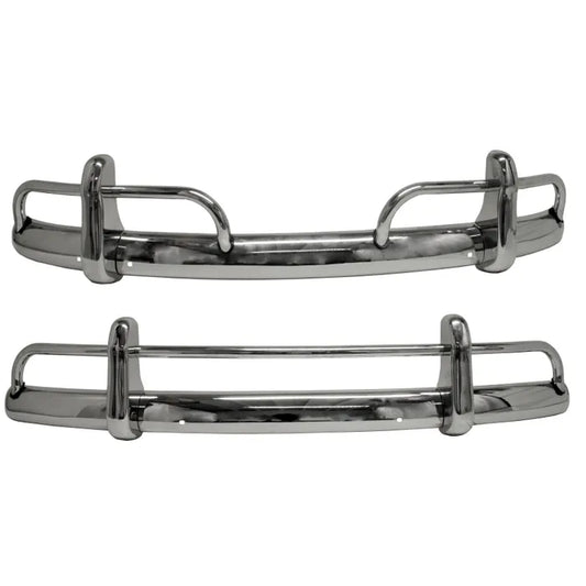 Blade Bumper US Spec Set Front & Rear Stainless Steel: Beetle (1953-1973), Beetle Cabrio (1953-1967)