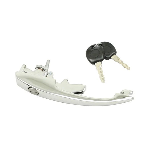 Locking Door Handle with Keys Chrome: Beetle (1968-1979), Karmann Ghia (1968-1974), Type 3 (1968-1973)