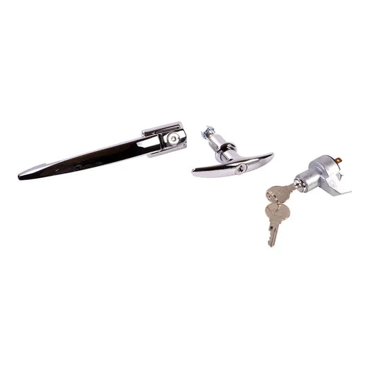 Lock Set, Ignition Lock, Left Door Handle, and Engine T Handle: Beetle (1960-1964), Beetle Cabrio (1960-1964)