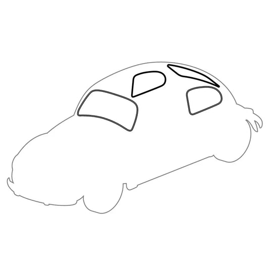 Window Seal set with Plastic Trim Recess for Fixed Windows: Beetle (1972-1979)