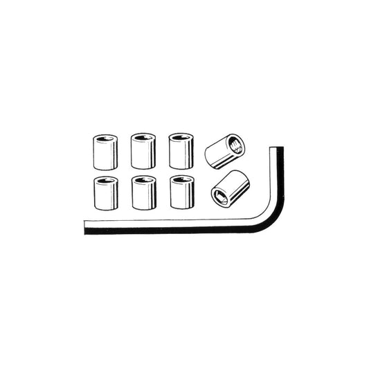 Hex nuts for exhaust (8 pieces + key)