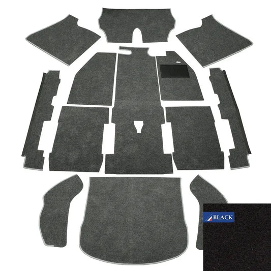 Carpet Set for Right Hand Drive Black 1303: Beetle (1973-1979)