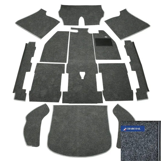 Carpet Set for Right Hand Drive Charcoal 1303: Beetle (1973-1979)