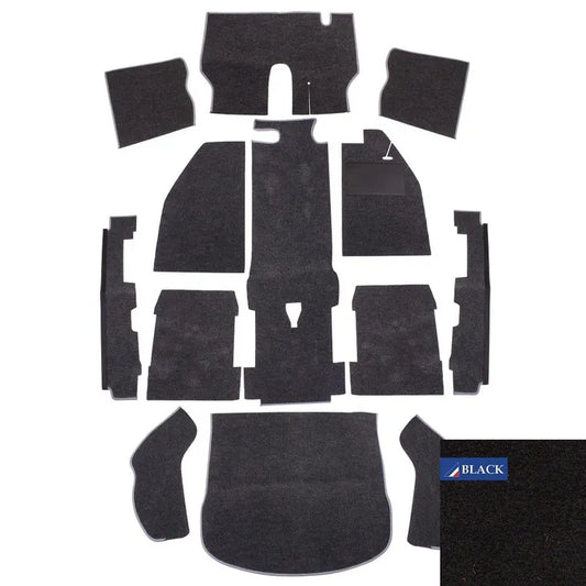 Carpet Set for Right Hand Drive Black: Beetle (1973-1979)