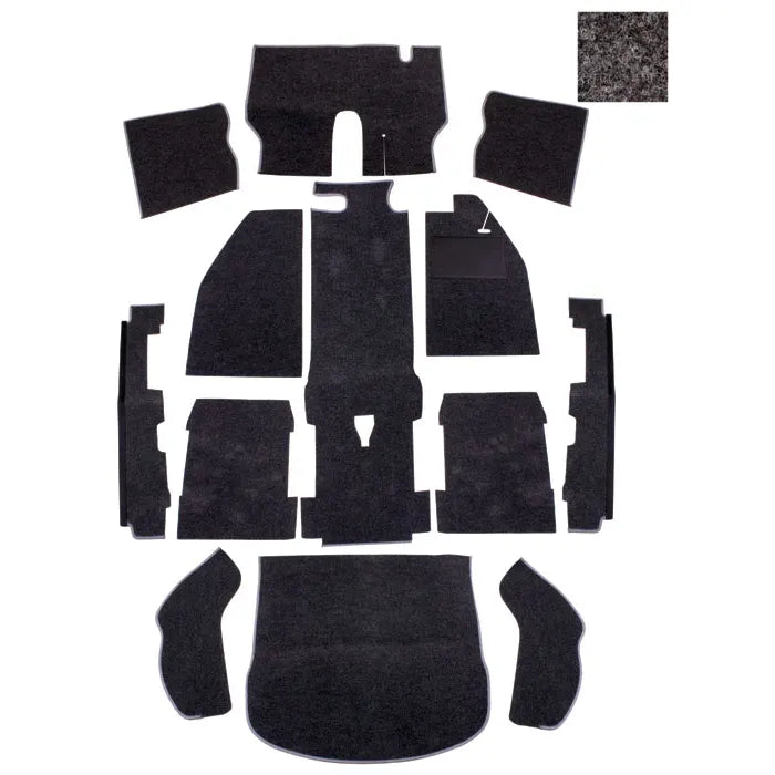 Carpet Set for Right Hand Drive Dark Grey Perlon: Beetle (1973-1979)