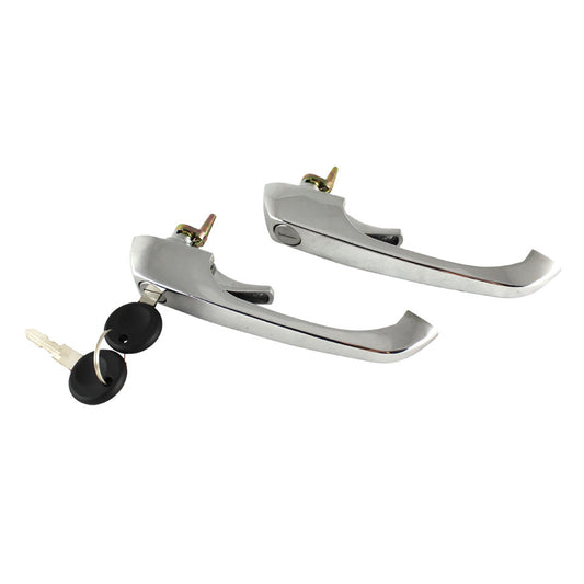 Door Handle with keys, chrome, as pair