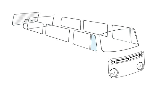 Vent wing window open, right