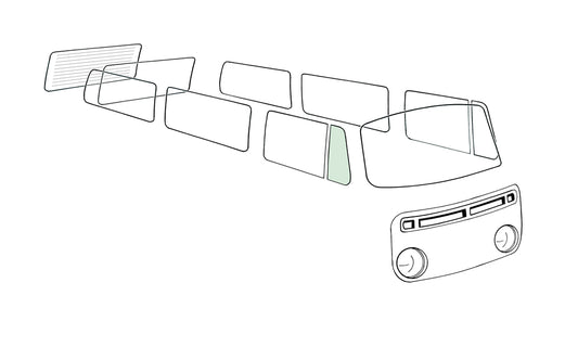 Vent wing window open, right, green