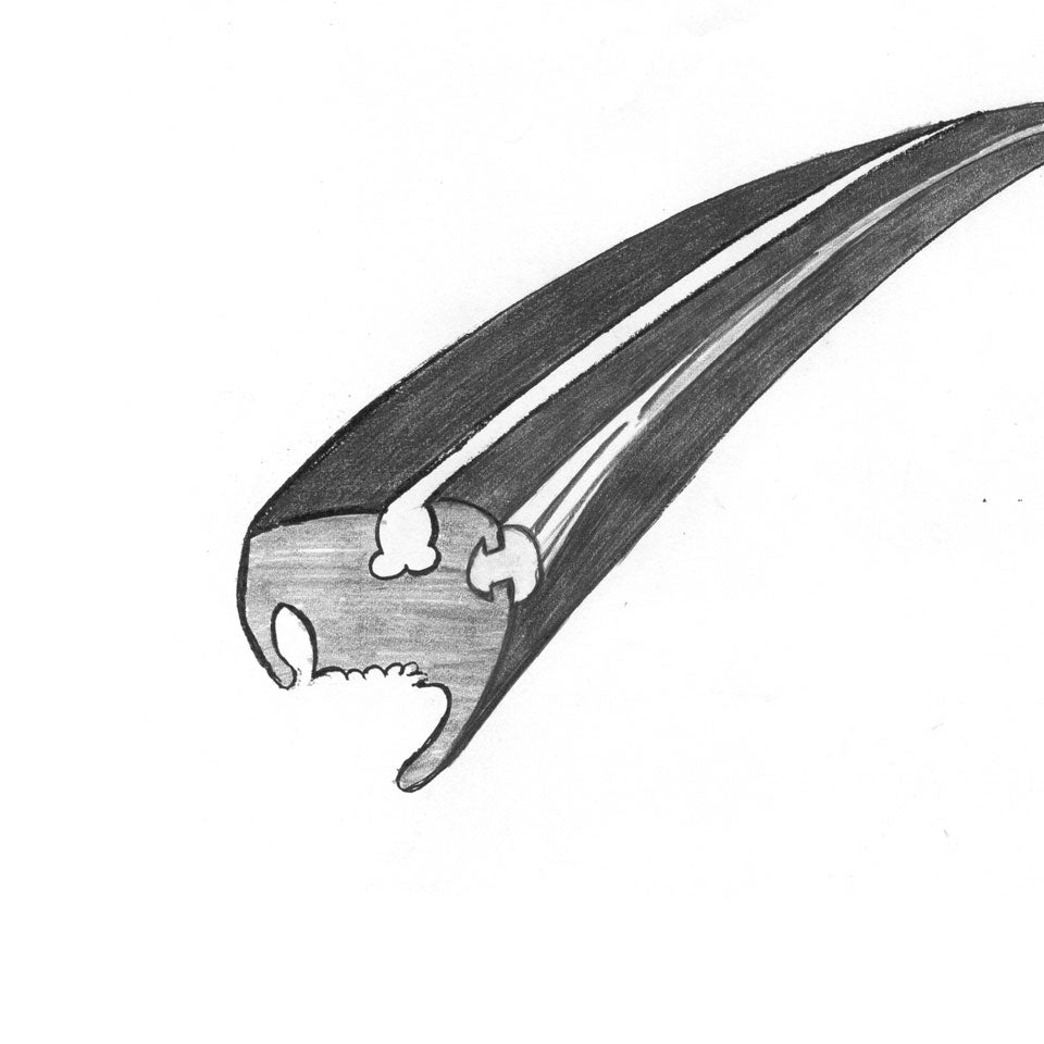 Quarter window seal 'Deluxe' left (plastic trim)