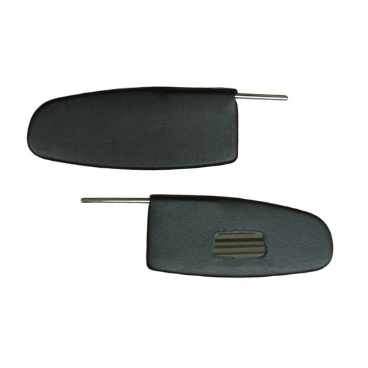 Sun visors, pair, black, with mirror