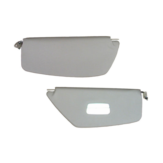 Sun visors, pair, white, with mirror