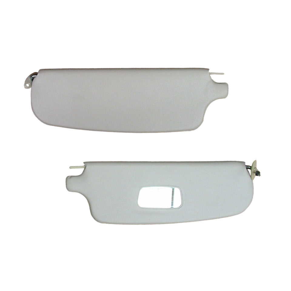 Sun visors, pair, white, with mirror