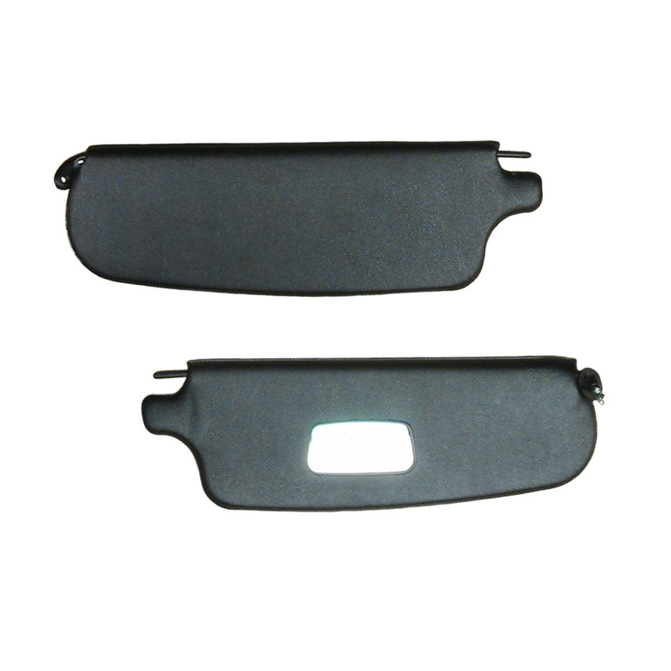 Sun visors, pair, black, mirror