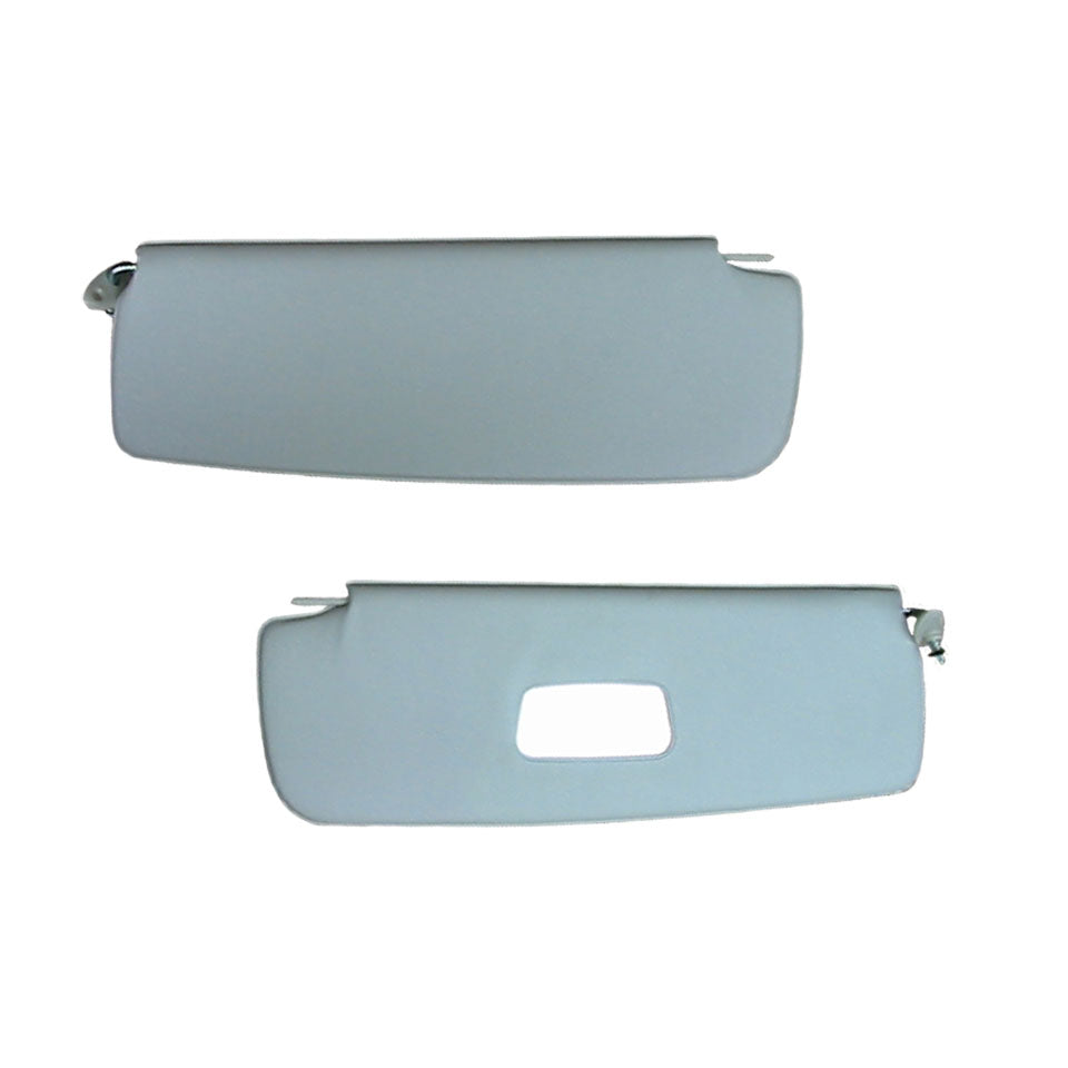 Sun visors, pair, white, with mirror
