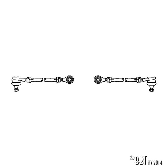 Tie rod, complete with pressed tie rod, sold each  1302/03 08/74-
