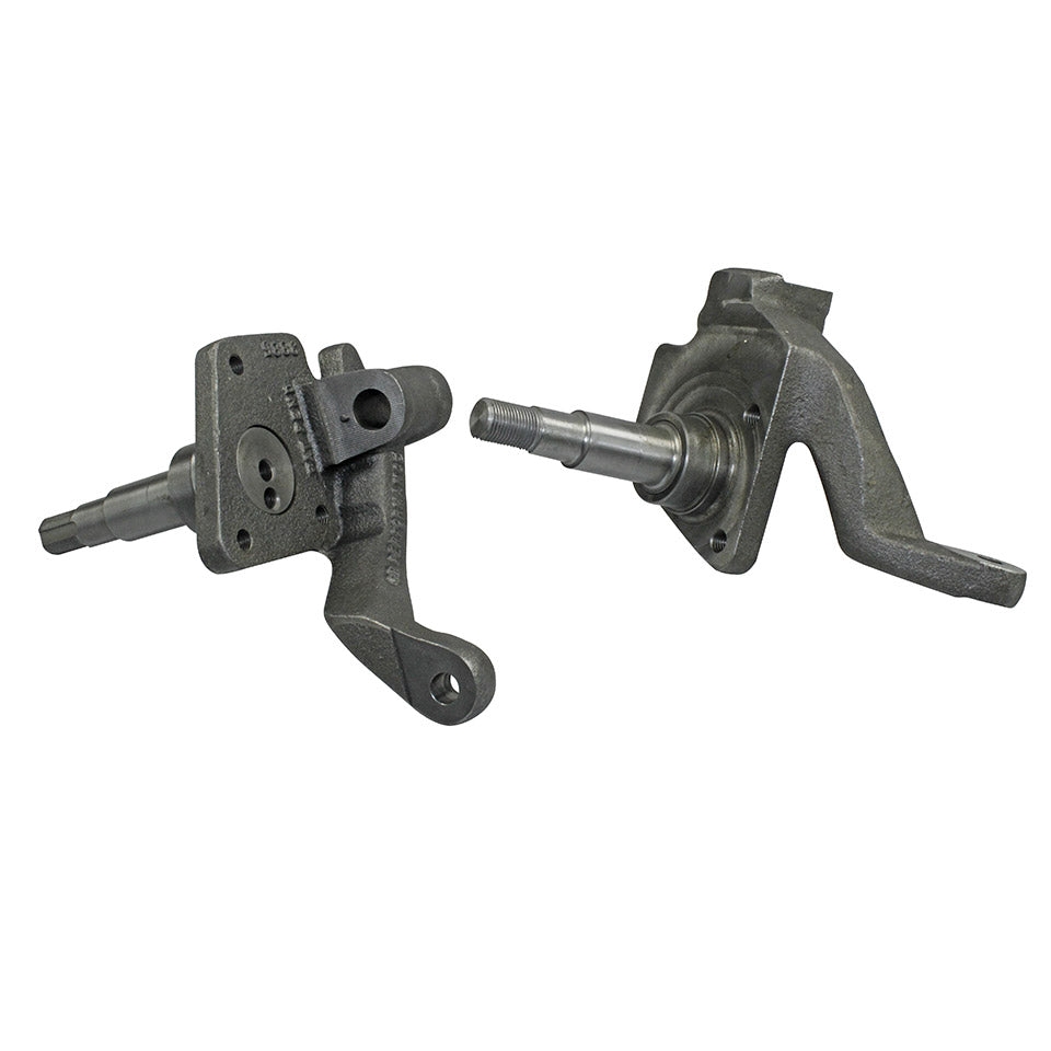 Lowered spindles for brake drums, as pair