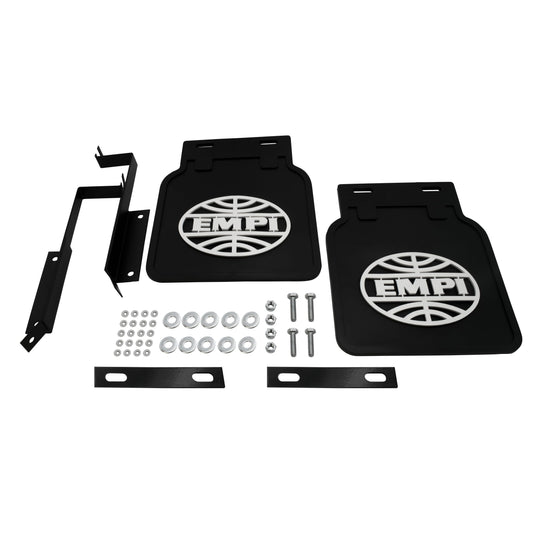 EMPI Logo Mud Flaps Pair - Black With White Logo