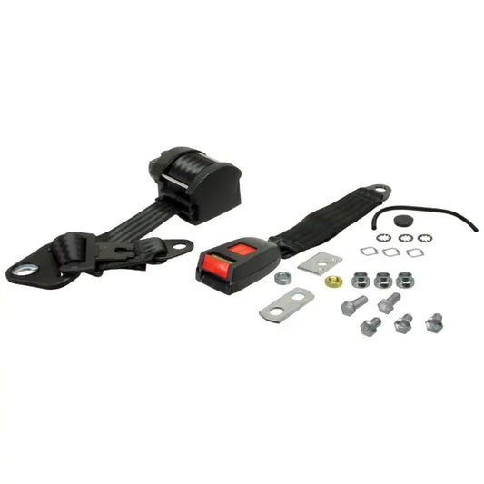 Rear seat belt 3 point inertia with black webbing Golf Mk2 (1984-1992)