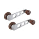 Window crank set, rose wood/chrome, as pair