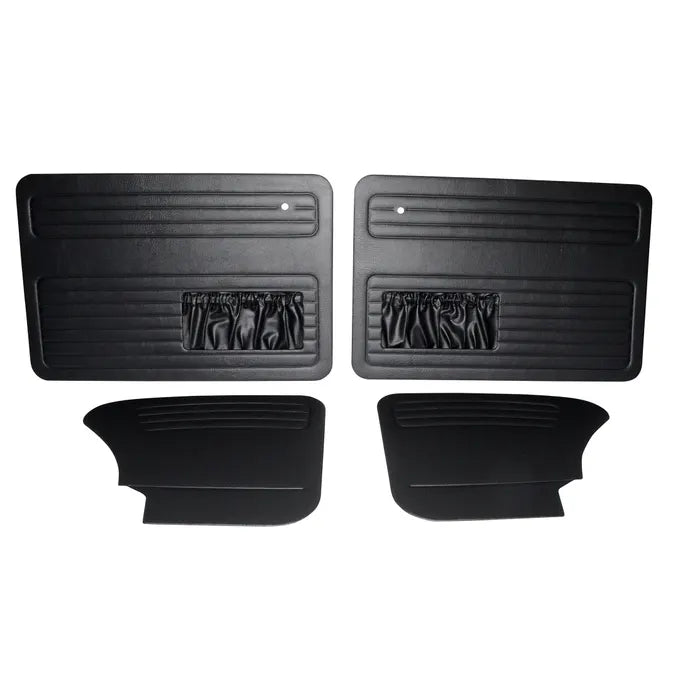 Door Card Set with Door Pockets in Black Vinyl: Beetle (1965-1979)