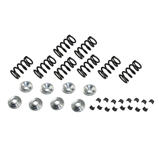 Valve springs with aluminium retainers and clamps, full set 8 pieces