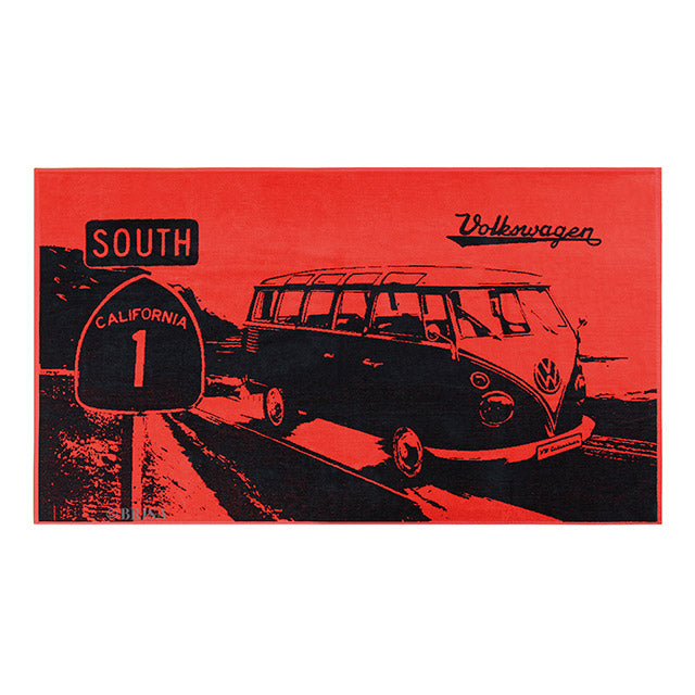 Beach towel T1 'South California' Bus red