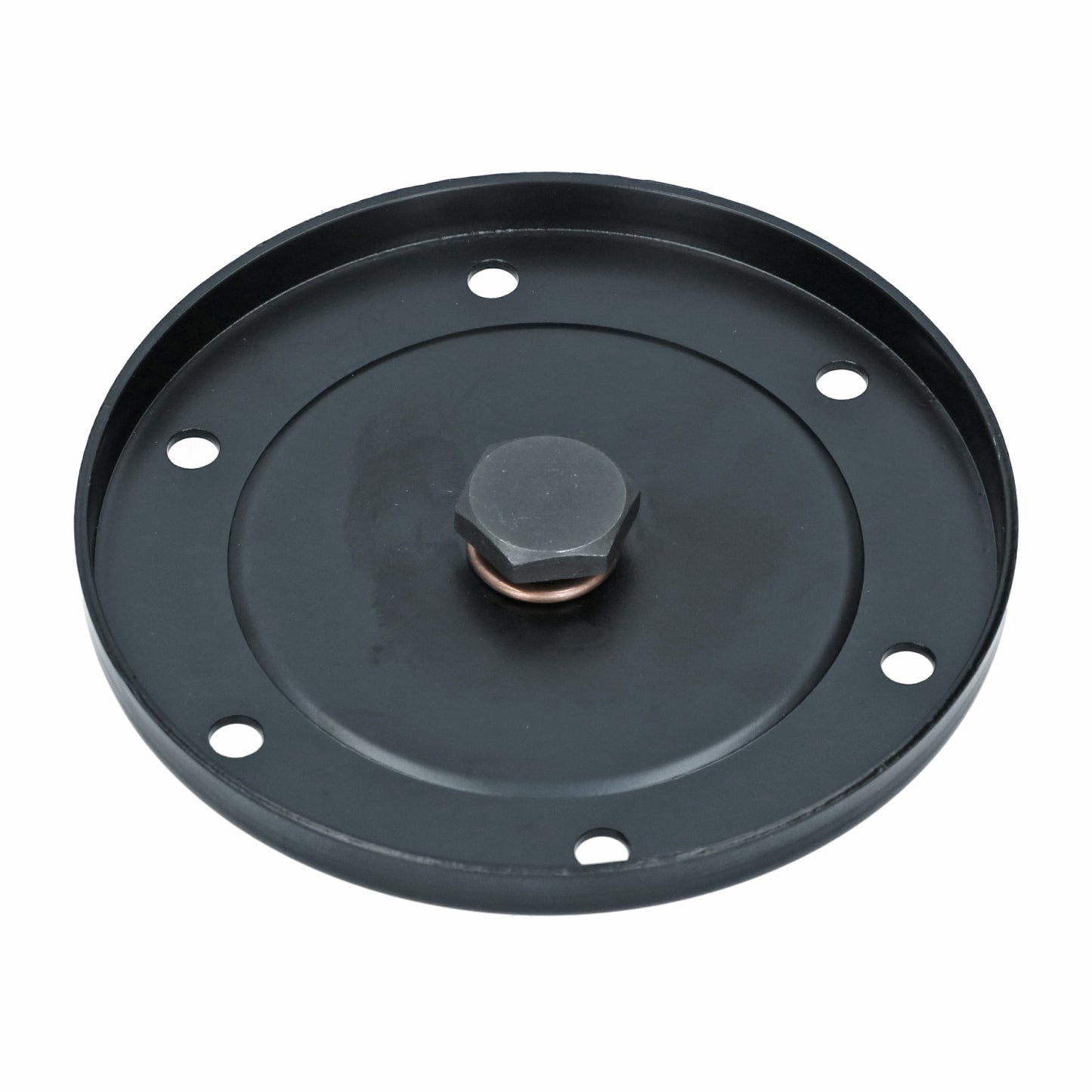 Oil sump plate with drainplug