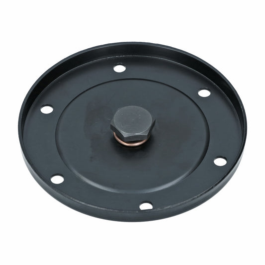 Oil sump plate with drainplug