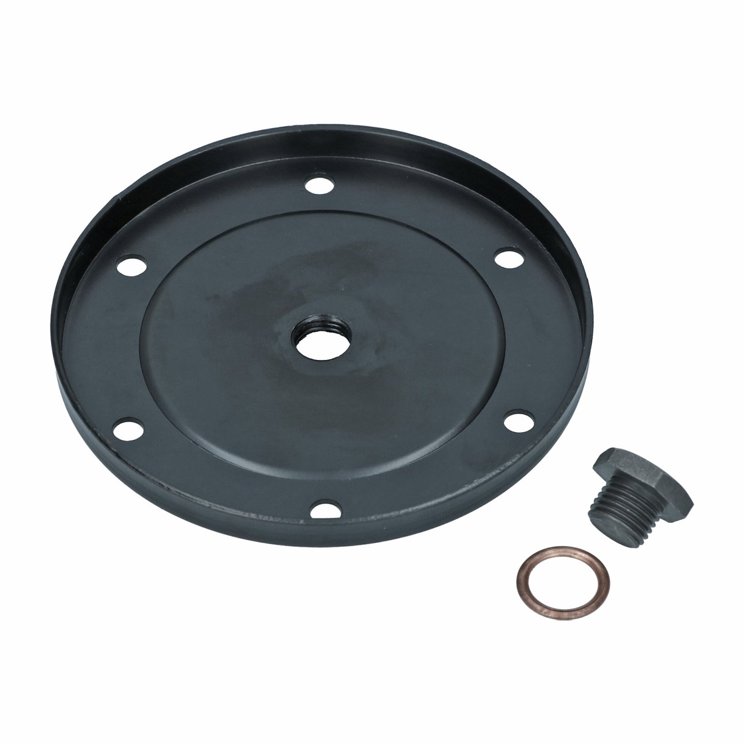 Oil sump plate with drainplug