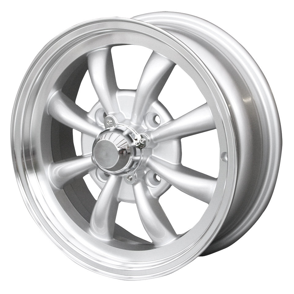 Wheel 8 spoke, silver, 4 lug (4x130), 5.5 x 15&quot;, ET +30