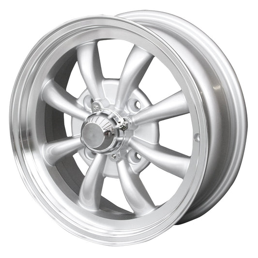 Wheel 8 spoke, silver, 4 lug (4x130), 5.5 x 15&quot;, ET +30