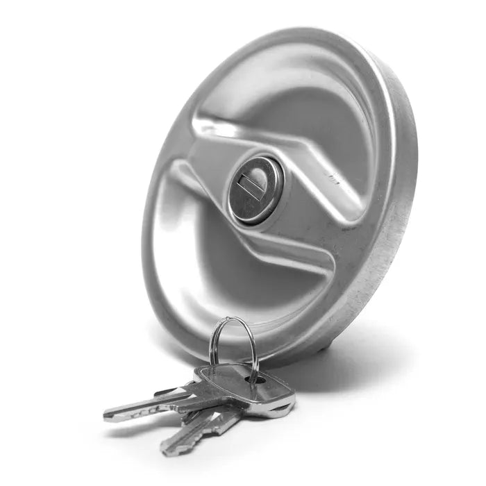 Fuel Filler Cap, x2 Keys, Stainless Steel: T2 Bay (1973-1979)