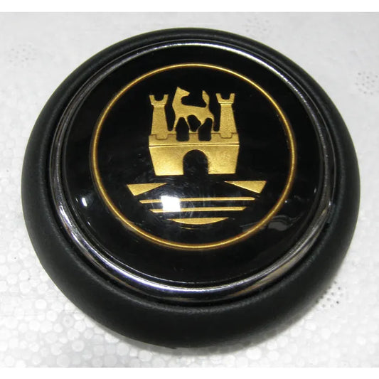 Horn Push with Black and Gold Wolfsburg Crest: Beetle (1955-1959), T2 Split Bus (1955-1967)