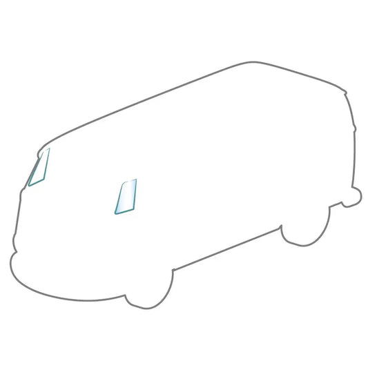 Front Door Quarter Light Glass Clear: T2 Split Bus (1955-1967)