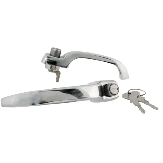 Exterior Locking Door Handles with Matching Keys Chrome Pair: T2 Bay (1968), T2 Split Bus (1964-1967)