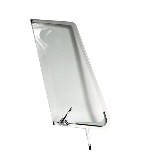 Opening Quarter Light White with Chrome Catch Left: T2 Split Bus (1955-1967)