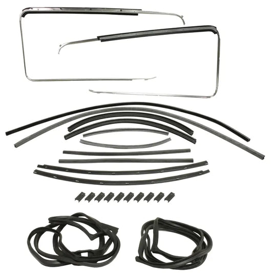 Cab Door Seal Set, 24 Piece, Left & Right, Fixed Quarter Windows: T2 Bay (1968-1979)