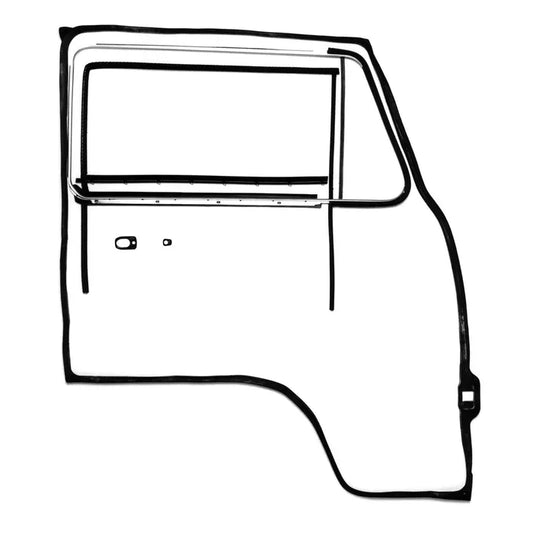 Cab Door Seal Set, 20 Piece, Fixed Quarter Window, Left: T2 Bay (1968-1979)
