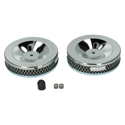 Chrome air filter twin carburettor, as pair