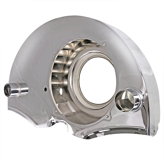 Fan shroud with ducts, with doghouse, Chrome