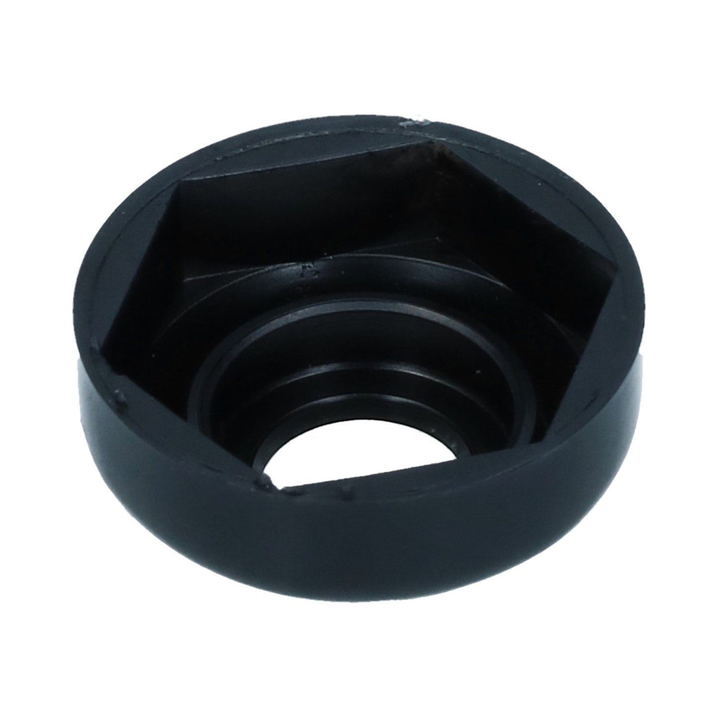 Axle cap between arm and body, each