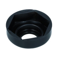 Axle cap between arm and body, each