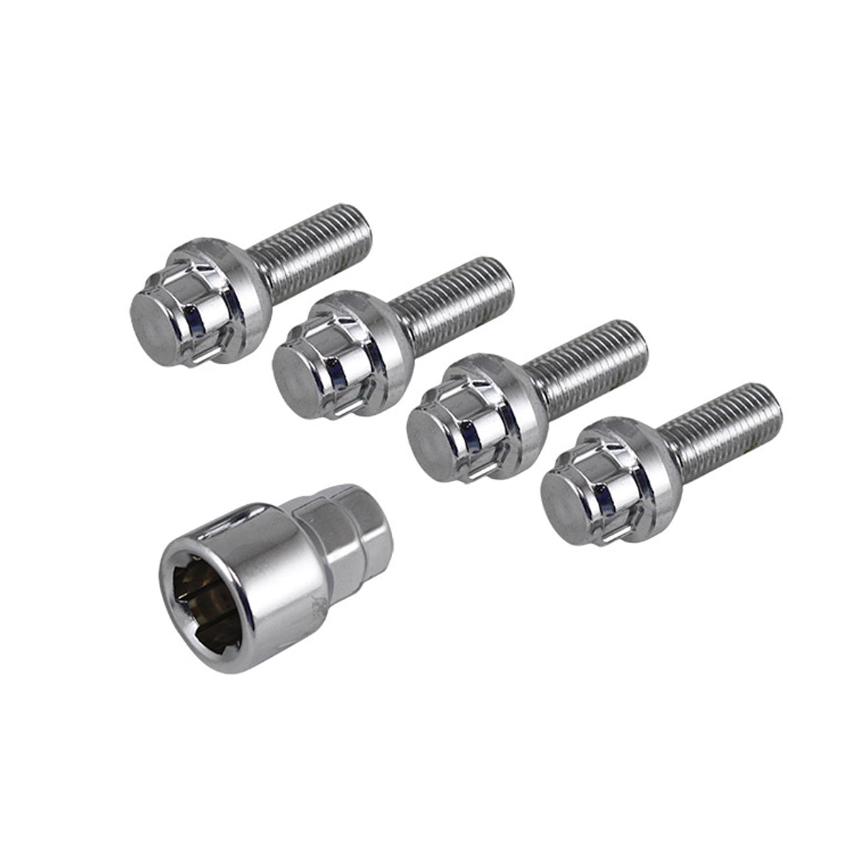 Wheelboltlocks, anti-theft, 5 lug, 12 x 1.5, 4 pieces