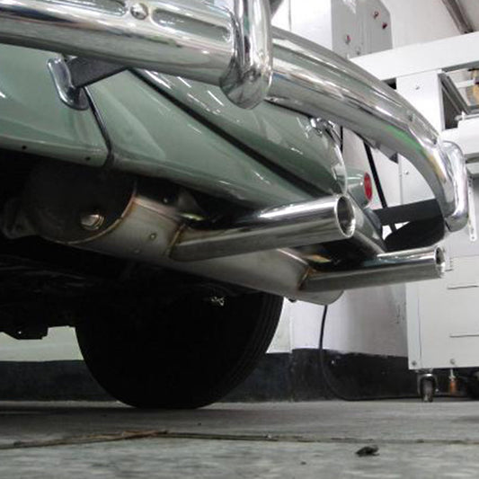 Exhaust 25/30hp, Vintage Speed, double exhaust with pre-heat risers, Stainless steel Beetle/Split/K.Ghia