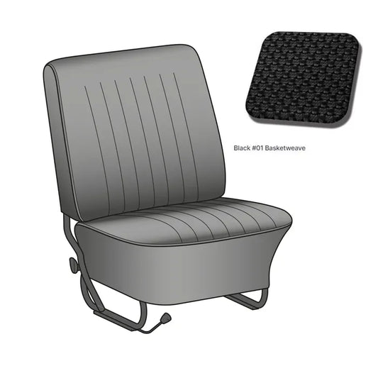 Complete Seat Cover Set for Low Back in Black Basket Weave: Beetle (1968-1972)