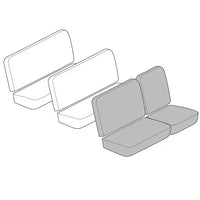 TMI Front Seat Cover Set for Bench Seat with Vertical Heat Lines in Single Colour Basket Weave: T2 Bay (1968-1974)