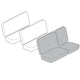 TMI Front Seat Cover Set for Bench Seat with Vertical Heat Lines in Single Colour Basket Weave: T2 Bay (1968-1974)
