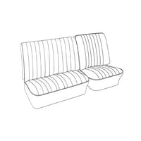 TMI Front Seat Cover Set for Bench Seat with Vertical Heat Lines in Single Colour Basket Weave: T2 Bay (1968-1974)