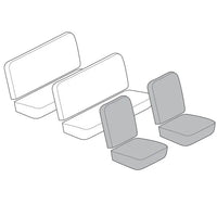 Front Seat Cover Set for Walk Through Model with Vertical Heat Lines in Single Colour Basket Weave: T2 Bay (1968-1974)
