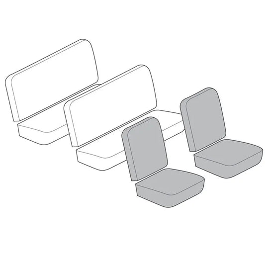 Front Seat Cover Set for Walk Through Model with Vertical Heat Lines in Single Colour Basket Weave: T2 Bay (1968-1974)